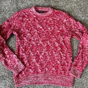 A&F men’s knit sweater. Red & white, size L. Worn minimally.